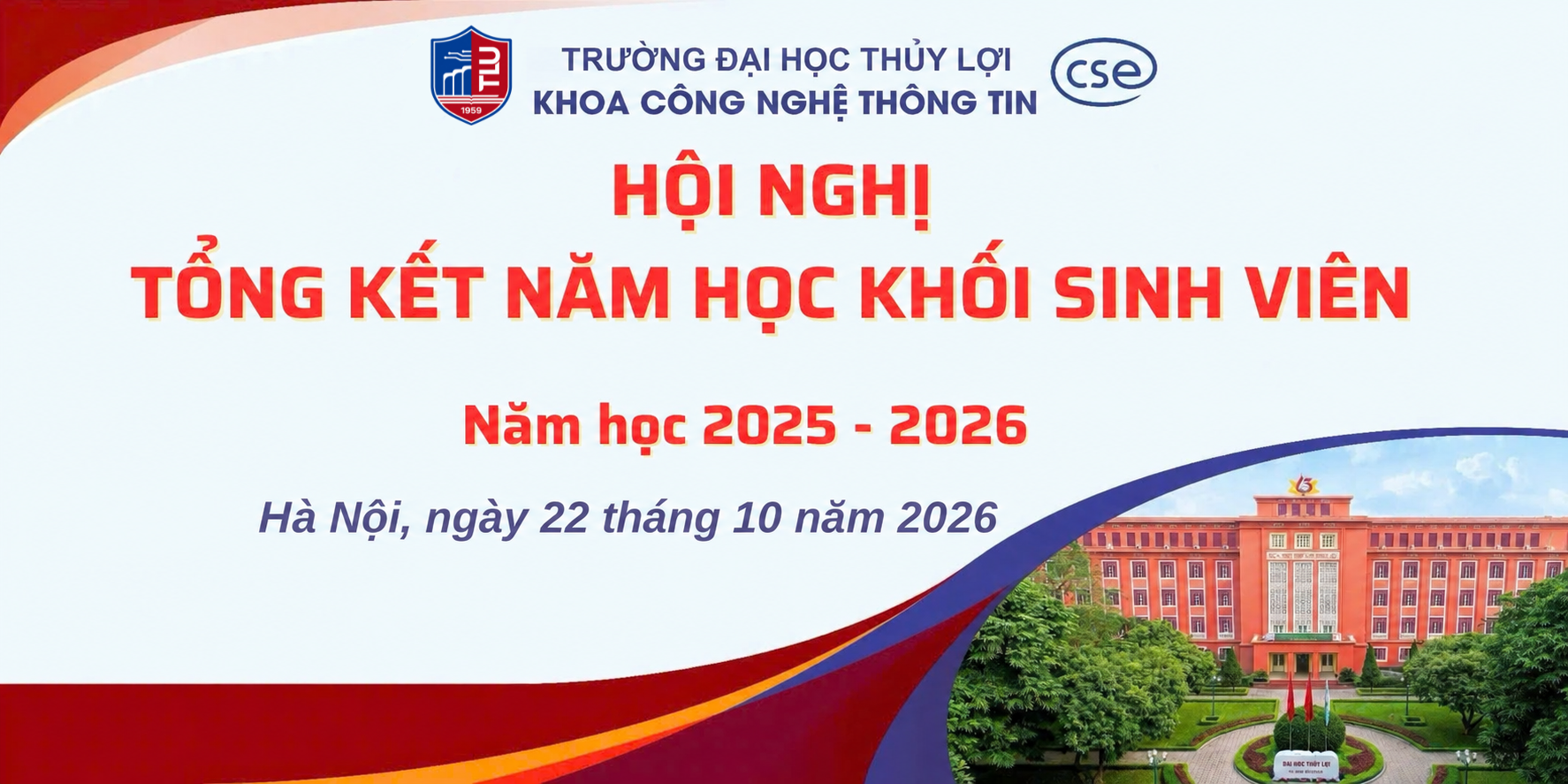 THÔNG BÁO TỔ CHỨC HỘI NGHỊ TỔNG KẾT NĂM HỌC KHỐI SINH VIÊN 2025 – 2026