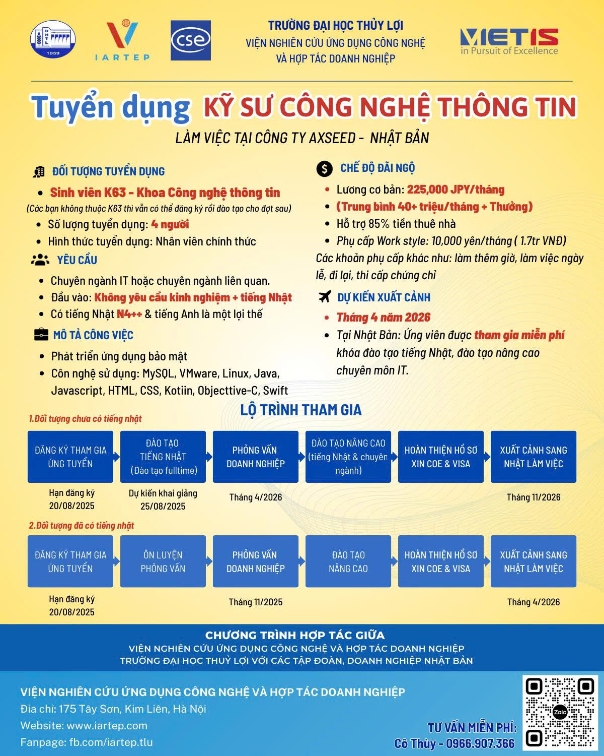 Tuyển dụng Kỹ sư Công nghệ thông tin làm việc tại Nhật Bản