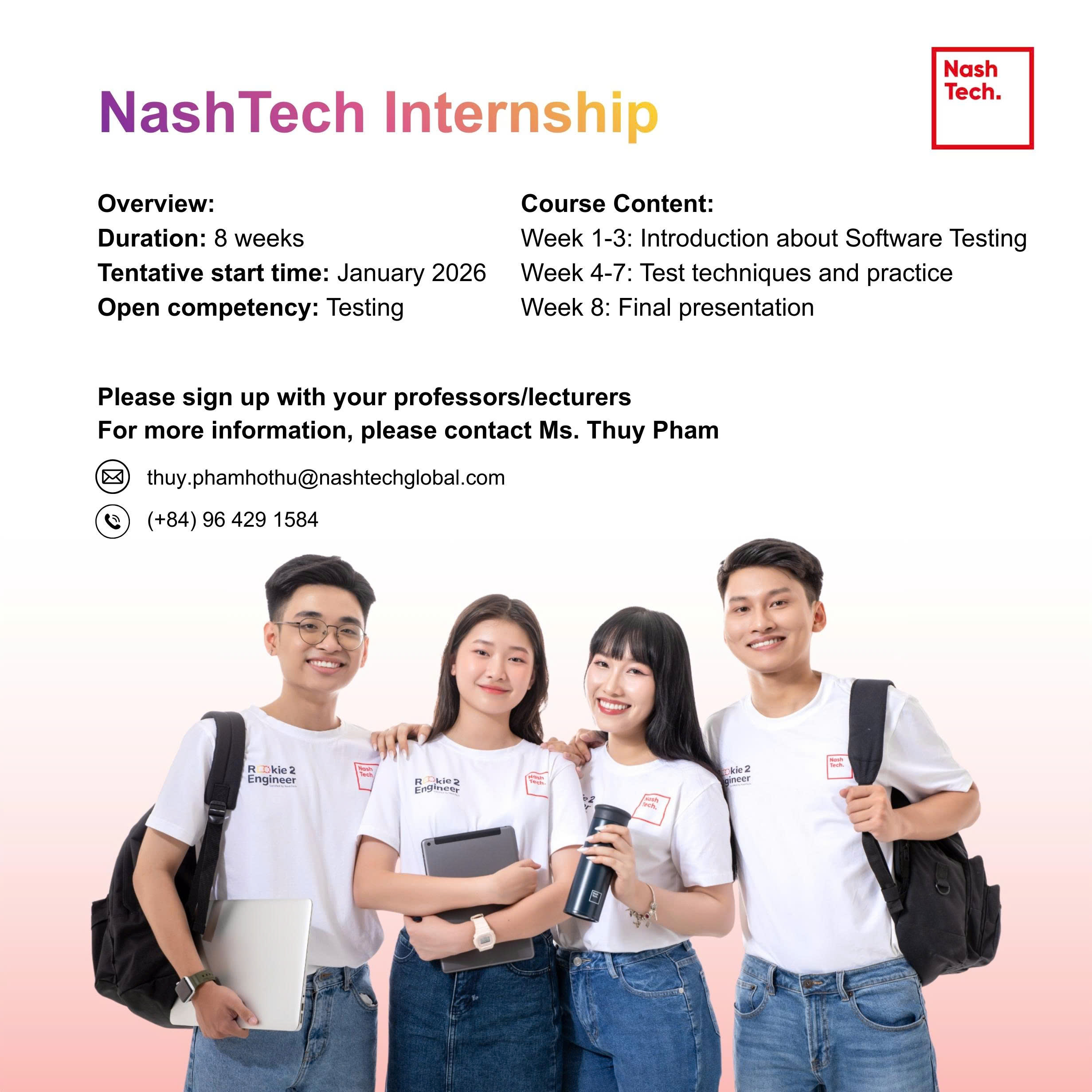 Chương trình NashTech Internship – Testing Track